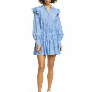 Joie Monesa Blue Cotton Mini Prairie Dress